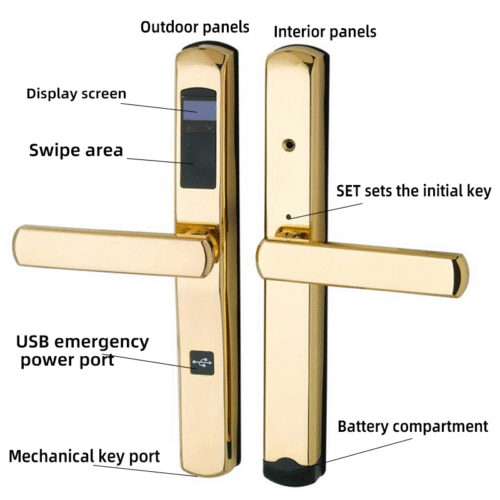 Aluminum Door Hotel Lock-Narrow