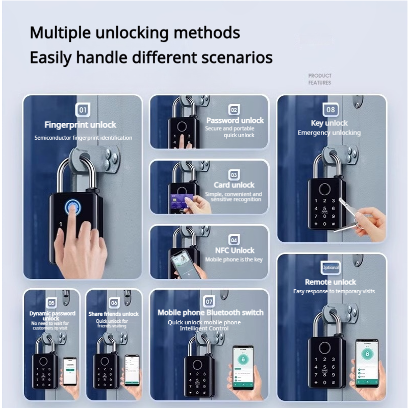 Large fingerprint padlock