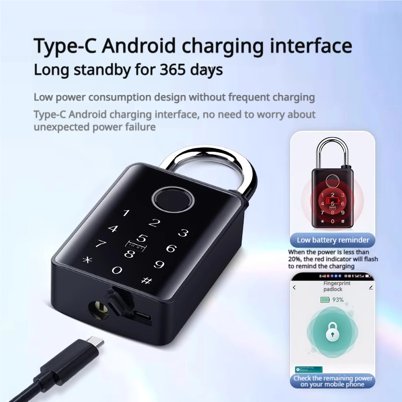 Large fingerprint padlock